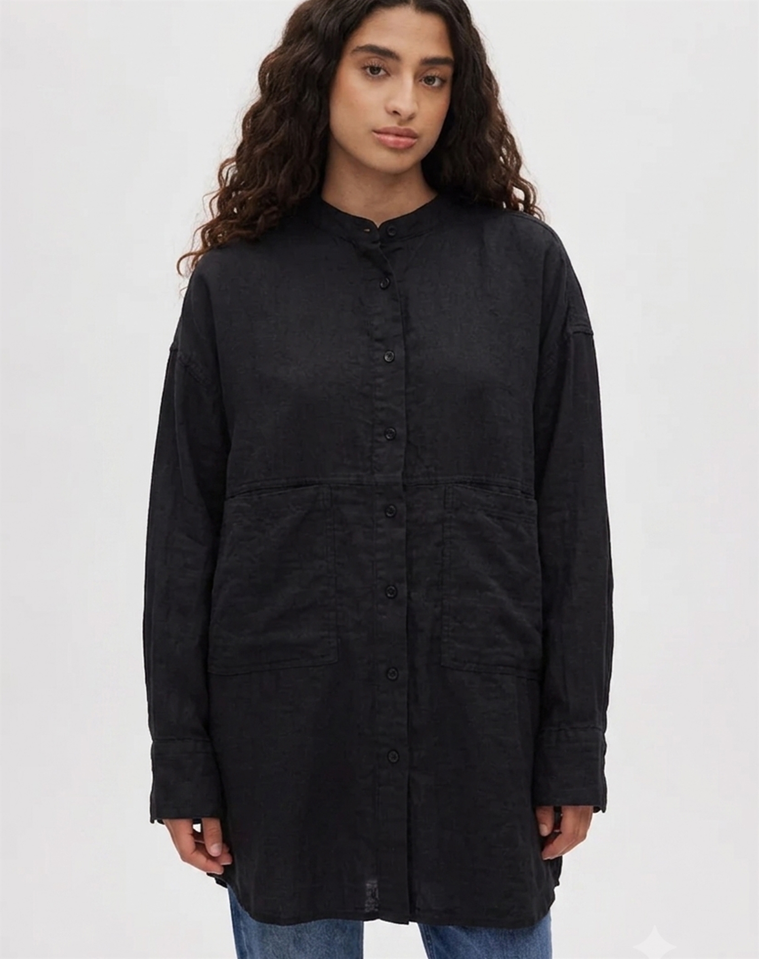 Rabens Saloner - Sonja Cotton Double Oversized Skjorte - Black